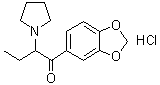 structure of CAS# 24622-60-4, 1-(1,3-Benzodioxol-5-yl)-2-(1-pyrrolidinyl)-1-butanone hydrochloride