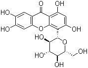 structure of CAS# 24699-16-9, Isomangiferin;4-C-Glucosyl-1,3,6,7-tetrahydroxyxanthone; 4-beta-D-Glucopyranosyl-1,3,6,7-tetrahydroxy-9H-xanthen-9-one