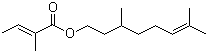 Citronellyl tiglate molecular structure (CAS 24717-85-9)