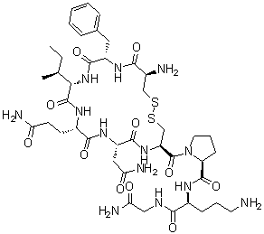 2-L-苯丙氨酸-8-L-鸟氨酸缩宫素分子结构 (CAS 2480-41-3)