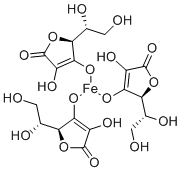 structure of CAS# 24808-52-4, L-Ascorbic acid iron(II);(2S)-2-[(1R)-1,2-dihydroxyethyl]-3,4-dihydroxy-2H-furan-5-one iron