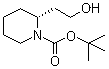 结构式 CAS# 250249-85-5, (R)-2-(2-羟基乙基)哌啶-1-甲酸叔丁酯