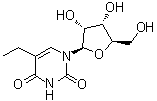 structure of CAS# 25110-76-3, 5-Ethyluridine;5-Ethyluracil 1-beta-D-ribofuranoside