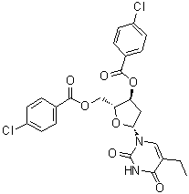 结构式 CAS# 25137-84-2, 2'-脱氧-5-乙基尿苷 3',5'-二(4-氯苯甲酸)酯