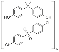 4,4'-(1-甲基亚乙基)双酚与1,1'-磺酰基双(4-氯苯)的聚合物分子结构 (CAS 25154-01-2)