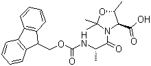 结构式 CAS# 252554-79-3, (4S,5R)-3-(N-芴甲氧羰基丙氨酰)-2,2,5-三甲基恶唑烷-4-羧酸