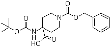 structure of CAS# 252720-32-4, 4-(Boc-amino)-1-Cbz-piperidine-4-carboxylic acid