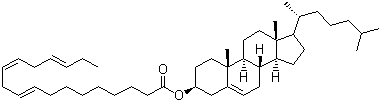 structure of CAS# 2545-22-4, Cholesteryl linolenate;Cholest-5-en-3beta-yl (Z,Z,Z)-octadeca-9,12,15-trien-1-oate; [(3S,8S,9S,10R,13R,14S,17R)-10,13-Dimethyl-17-[(2R)-6-methylheptan-2-yl]-2,3,4,7,8,9,11,12,14,15,16,17-dodecahydro-1H-cyclopenta[a]phenanthren-3-yl] (9Z,12Z,15Z)-octadeca-9,12,15-trienoate