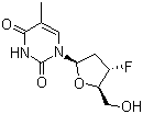 structure of CAS# 25526-93-6, 3'-Deoxy-3'-fluorothymidine