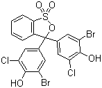 structure of CAS# 2553-71-1, Bromochlorophenol Blue;4,4'-(3H-2,1-Benzoxathiol-3-ylidene)bis[2-bromo-6-chlorophenol] S,S-dioxide
