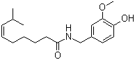 structure of CAS# 25775-90-0, (Z)-Capsaicin;8-Methyl-N-vanillyl-6-nonenamide; (Z)-N-[(4-hydroxy-3-methoxyphenyl)methyl]-8-methyl-6-nonenamide; Zucapsaicin