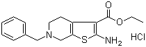 structure of CAS# 25913-34-2, Tinoridine hydrochloride;2-Amino-3-ethoxycarbonyl-6-benzyl-4,5,6,7-tetrahydrothieno[2,3-c]pyridine hydrochloride