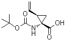 结构式 CAS# 259214-55-6, (1S,2R)-1-[[叔丁氧羰基]氨基]-2-乙烯基环丙烷羧酸