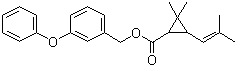 structure of CAS# 26002-80-2, Phenothrin;(3-Phenoxylphenyl)methyl 2,2-dimethyl-3-(2-methyl-1-propenyl)cyclopropanecarboxylate; 2,2-Dimethyl-3-(2-methyl-1-propenyl)cyclopropanecarboxylic acid (3-phenoxyphenyl)methyl ester