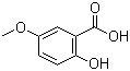 structure of CAS# 2612-02-4, 5-Methoxysalicylic acid;2-Hydroxy-5-methoxybenzoic acid