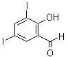 structure of CAS# 2631-77-8, 3,5-Diiodosalicylaldehyde;2-Hydroxy-3,5-diiodobenzaldehyde; 3,5-Diiodo-2-hydroxybenzaldehyde