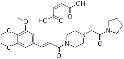 structure of CAS# 26328-04-1, Cinepazide maleate;1-[(1-Pyrrolidinylcarbonyl)methyl]-4-(3,4,5-trimethoxycinnamoyl)piperazine maleate