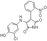 structure of CAS# 264218-23-7, SB 415286;3-[(3-Chloro-4-hydroxyphenyl)amino]-4-(2-nitrophenyl)-1H-pyrrole-2,5-dione