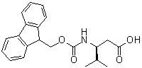结构式 CAS# 266318-79-0, (3S)-3-[[芴甲氧羰基]氨基]-4-甲基戊酸