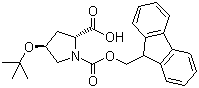 结构式 CAS# 268729-12-0, (2R,4S)-4-叔丁基氧基-1,2-吡咯烷二羧酸 1-芴甲基酯