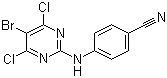 结构式 CAS# 269055-75-6, 4-[(5-溴-4,6-二氯-2-嘧啶)氨基]苯甲腈