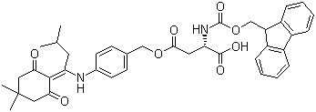 结构式 CAS# 269066-08-2, N-芴甲氧羰基-L-天冬氨酸 4-[[4-[[1-(4,4-二甲基-2,6-二氧代环己亚基)-3-甲基丁基]氨基]苯基]甲基]酯