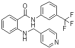 结构式 CAS# 269390-77-4, 2-[(4-吡啶基甲基)氨基]-N-[3-(三氟甲基)苯基]苯甲酰胺