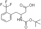结构式 CAS# 269396-77-2, N-叔丁氧羰基-(R)-3-氨基-4-(2-三氟甲基苯基)丁酸