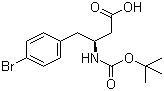 structure of CAS# 270062-85-6, Boc-(S)-3-Amino-4-(4-bromophenyl)butyric acid;(S)-N-(tert-Butoxycarbonyl)-3-amino-4-(4-bromophenyl)butyric acid
