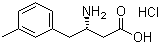 结构式 CAS# 270062-92-5, (S)-3-氨基-4-(3-甲基苯基)丁酸盐酸盐