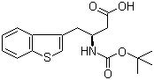 结构式 CAS# 270063-45-1, N-叔丁氧羰基-(S)-3-氨基-4-(3-苯并噻吩基)丁酸