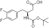 structure of CAS# 270063-54-2, Boc-(S)-3-Amino-4-(3,4-difluorophenyl)butyric acid;(betaS)-beta-[[(tert-Butoxy)carbonyl]amino]-3,4-difluorobenzenebutanoic acid