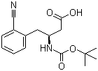 structure of CAS# 270065-83-3, Boc-(S)-3-Amino-4-(2-cyanophenyl)butyric aci;(betaS)-2-Cyano-beta-[[(tert-butoxy)carbonyl]amino]benzenebutanoic acid