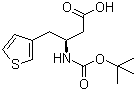 structure of CAS# 270263-00-8, Boc-(S)-3-Amino-4-(3-thienyl)butyric acid;(betaS)-beta-[[(tert-Butoxy)carbonyl]amino]-3-thiophenebutanoic acid