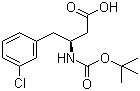 结构式 CAS# 270596-39-9, (S)-N-叔丁氧羰基-3-氨基-4-(3-氯苯基)丁酸