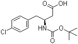 结构式 CAS# 270596-42-4, (S)-N-叔丁氧羰基-3-氨基-4-(4-氯苯基)丁酸