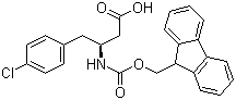 structure of CAS# 270596-43-5, Fmoc-(S)-3-Amino-4-(4-chlorophenyl)butyric acid;(S)-N-(9-Fluorenylmethyloxycarbonyl)-3-amino-4-(4-chlorophenyl)butyric acid