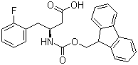 structure of CAS# 270596-49-1, Fmoc-(S)-3-Amino-4-(2-fluorophenyl)butyric acid;(S)-N-(9-Fluorenylmethyloxycarbonyl)-3-amino-4-(2-fluorophenyl)butyric acid