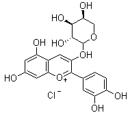 structure of CAS# 27214-72-8, Cyanidin 3-monoarabinoside