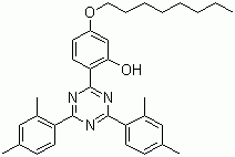 结构式 CAS# 2725-22-6, 紫外吸收剂 UV-1164; 2-(4,6-双(2,4-二甲基苯基)-1,3,5-三嗪-2-基)-5-辛氧基酚