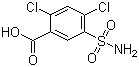 structure of CAS# 2736-23-4, 2,4-Dichloro-5-sulfamoylbenzoic acid;5-(Aminosulfonyl)-2,4-dichlorobenzoic acid; Lassamide