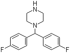 structure of CAS# 27469-60-9, 4,4'-Difluorobenzhydrylpiperazine;1-(4,4'-Difluorobenzhydryl)piperazine; 1-Bis(4-fluorophenyl)methylpiperazine