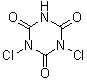 结构式 CAS# 2782-57-2, 二氯异氰脲酸