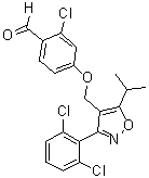 结构式 CAS# 278597-32-3, 2-氯-4-[[3-(2,6-二氯苯基)-5-异丙基-4-异恶唑基]甲氧基]苯甲醛