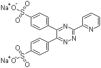 结构式 CAS# 28048-33-1, 菲啰嗪二钠盐; 4,4'-[3-(2-吡啶基)-1,2,4-三嗪-5,6-二基]二苯磺酸二钠盐