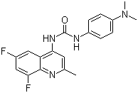 structure of CAS# 288150-92-5, SB 408124;N-(6,8-Difluoro-2-methyl-4-quinolinyl)-N'-[4-(dimethylamino)phenyl]urea