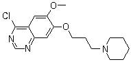 结构式 CAS# 288383-71-1, 4-氯-6-甲氧基-7-(3-哌啶丙氧基)喹唑啉