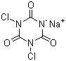 结构式 CAS# 2893-78-9, 二氯异氰尿酸钠; 优氯净
