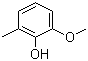 结构式 CAS# 2896-67-5, 2-甲氧基-6-甲基苯酚; 2-羟基-3-甲氧基甲苯