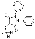 structure of CAS# 29301-73-3, 4-[(3-Methyl-3H-diazirin-3-yl)methyl]-1,2-diphenyl-3,5-pyrazolidinedione;N-(2,2-Azopropyl)-1,2-diphenyl-3,5-pyrazolidinedione